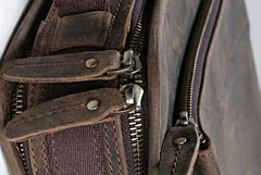 Cool Coffee Vintage Leather Mens Messenger Bags Shoulder Bag for Men