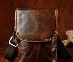 Mens Leather Small Belt Pouch Side Bag Waist Pouch Holster Belt Cases for Men