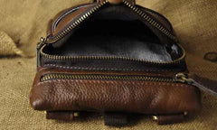Mens Leather Small Side Bag COURIER BAG Waist Pouch Holster Belt Case Belt Pouch for Men