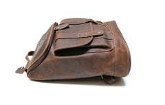 Cool Leather Coffee Mens Backpack Travel Backpacks Laptop Backpack for men