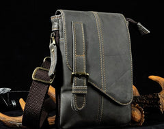 Mens Leather Small Side Bag COURIER BAGs Waist Pouch Holster Belt Case Belt Pouch for Men - imessengerbags