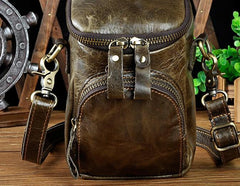 Leather Mens Cell Phone Holster Belt Pouch Mens Side Bag Shoulder Bag for Men