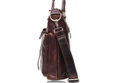 Vintage Coffee Leather Mens Briefcase Laptop Bag Business Bags Work Bag for Men - imessengerbags