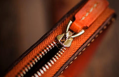 Handmade Leather Mens Tibetan Chain Biker Wallet Cool Leather Wallet Long Clutch Wallets for Men - imessengerbags