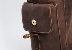 Handmade Leather Mens Cool Backpack Sling Bag Large Travel Bag Hiking Bag for Men - imessengerbags