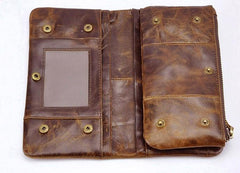 Cool Leather Mens Long Wallet Vintage Leather Long Wallet for Men - imessengerbags