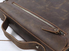 Vintage Coffee Leather Mens Briefcases Work Bag Laptop Bag Business Bag for Men - imessengerbags