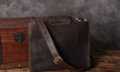 Genuine Leather Mens Cool Clutch Wristlet Bag Briefcase Work Bag Business Bag for men - imessengerbags