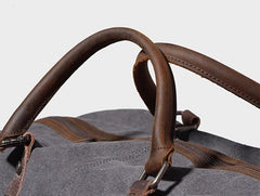 Mens Waxed Canvas Leather Weekender Bag Canvas Overnight bag Travel Bag for Men