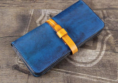 Handmade Leather Mens Cool Wallet Long Leather Wallet Phone Wallet for Men - imessengerbags