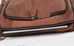 Cool Leather Brown Mens Messenger Bags Vintage Shoulder Bag  for Men