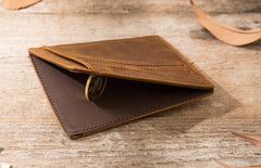 Leather Mens Slim Cards Holder Front Pocket Wallets Card Wallet for Men