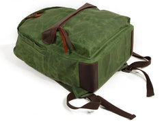 Waxed Canvas Leather Mens Camera Backpack Canvas Travel Backpack Canvas Camera Backpack for Men - imessengerbags