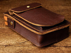 Mens Leather Small Belt Pouch Side Bag Waist Pouch COURIER BAG Holster Belt Case for Men - imessengerbags