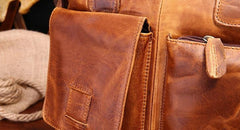 Vintage Coffee Leather Mens Briefcase Laptop Bag Business Bags Work Bag for Men - imessengerbags