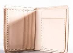 Vintage Handmade Leather Mens Small Wallet Bifold Wallet for Men - imessengerbags