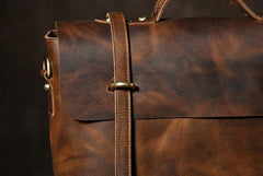 Handmade Leather Mens Cool Messenger Bag Briefcase Work Bag Business Bag Laptop Bag for men - imessengerbags