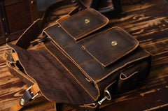 Genuine Leather Mens Cool Messenger Bag Briefcase Work Bag Business Bag for men - imessengerbags