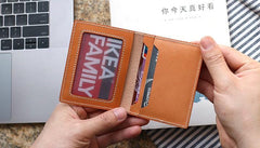 Leather Mens Card Wallets Small Wallet Slim Wallet Front Pocket Wallet for Men - imessengerbags