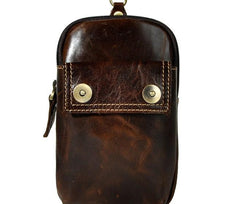 Leather Mens WAIST POUCH with Belt Loop Cell Phone Holster Belt Pouch for Men - imessengerbags