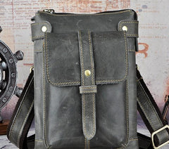 Mens Leather Small COURIER BAG Side Bag Waist Bag Holster Belt Case Belt Pouch for Men - imessengerbags