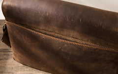 Cool Leather Coffee  Mens Messenger Bags Vintage Shoulder Bags  for Men
