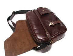 Cool Leather Mens Large Messenger Bags Shoulder Bag for men