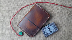 Vintage Leather Mens Slim Front Pocket Bifold Small Wallets Card Wallet for Men - imessengerbags