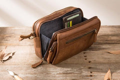 Cool Leather Mens Small Messenger Bags Shoulder Bags for Men