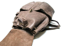 Cool Coffee Mens Leather Backpack Travel Backpacks Laptop Backpacks for men - imessengerbags