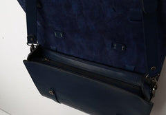 Blue Leather Mens Briefcase Messenger Bag Handbag Shoulder Bag for men - imessengerbags