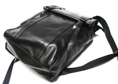 Black Leather Mens Backpack Travel Backpacks Laptop Backpack for men - imessengerbags