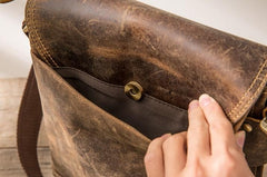 Small Leather Vintage Mens Cool Messenger Bags Shoulder Bags  for Men