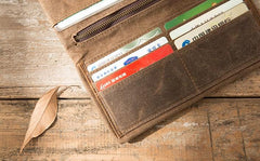 Cool Canvas Leather Mens Long Wallet Long Wallet for Men - imessengerbags