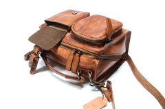 Vintage Brown Leather Mens Messenger Bag Handbag Shoulder Bag for men - imessengerbags