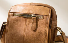 Small Cool Leather Mens Messenger Bags Shoulder Bags for Men