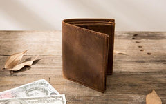 Cool Leather Vintage Mens Slim Small Wallets Zipper billfold Wallets for Men - imessengerbags