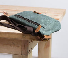 Gray Cool Canvas Mens Sling Bag Chest Bag One Shoulder Packs for men