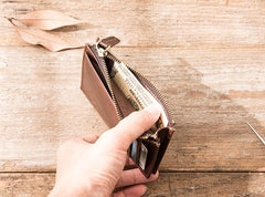 Cool Leather Mens Slim Front Pocket Wallet Small Wallets for Men - imessengerbags