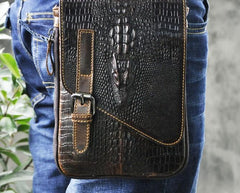 Cool Mens Leather Small Side Bag Belt Pouch Waist Pouch Holster Belt Case for Men