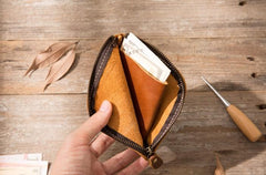 Cool Leather Mens Front Pocket Wallet Vintage Small Wallets for Men - imessengerbags