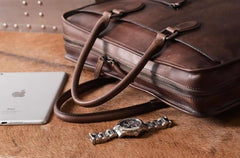 Genuine Leather Mens Cool Messenger Bag Briefcase Work Bag Business Bag for men - imessengerbags
