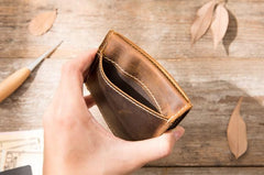 Leather Mens Card Holder Slim Front Pocket Wallets Card Wallet for Men - imessengerbags