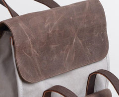 Cool Canvas Gray Mens Handbag Canvas Backpack Canvas Travel Bag for Men
