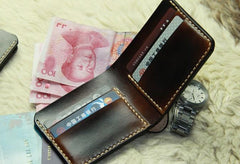 Vintage Leather Mens Slim Small Wallet Leather Small Wallets for Men - imessengerbags