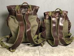 Genuine Leather Mens Cool Backpack Sling Bag Large Black Travel Bag Hiking Bag for men