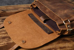 Genuine Leather Mens Cool Messenger Bag Briefcase Work Bag Business Bag for men