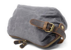 Cool Canvas Leather Mens Zipper Wristlet Bag Vintage Clutch Zipper Bag for Men