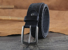 Genuine Leather Punk Rock Biker Trucker Mens Belt Men Black Coffee Belt for Men