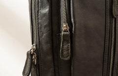 Leather Mens Black Sling Bag Sling Shoulder Bag Sling Backpack for men